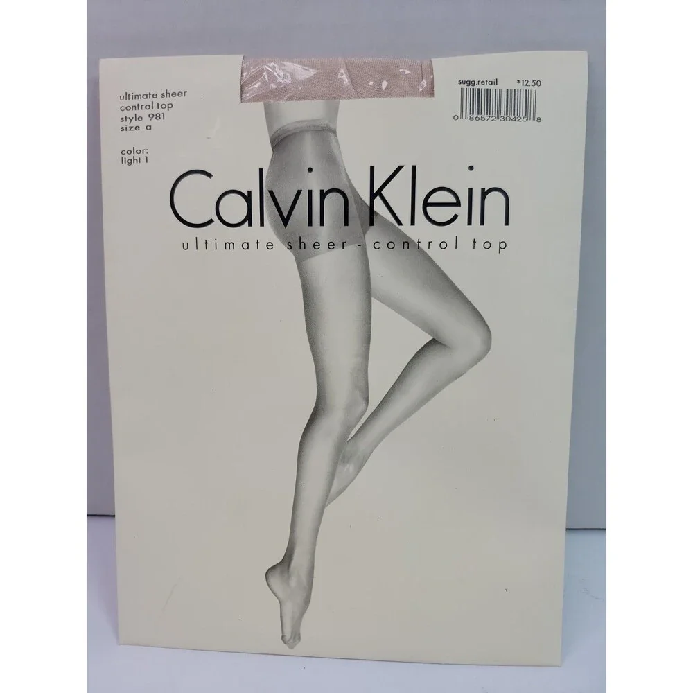 Vintage Calvin Klein Ultimate Sheer Control Top Pantyhose Light I Size A NOS